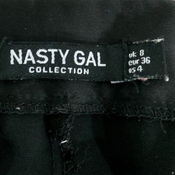 Black Wide Leg Flowey High Waisted Pants by Nasty Gal Size 4 - Picture 2 of 7